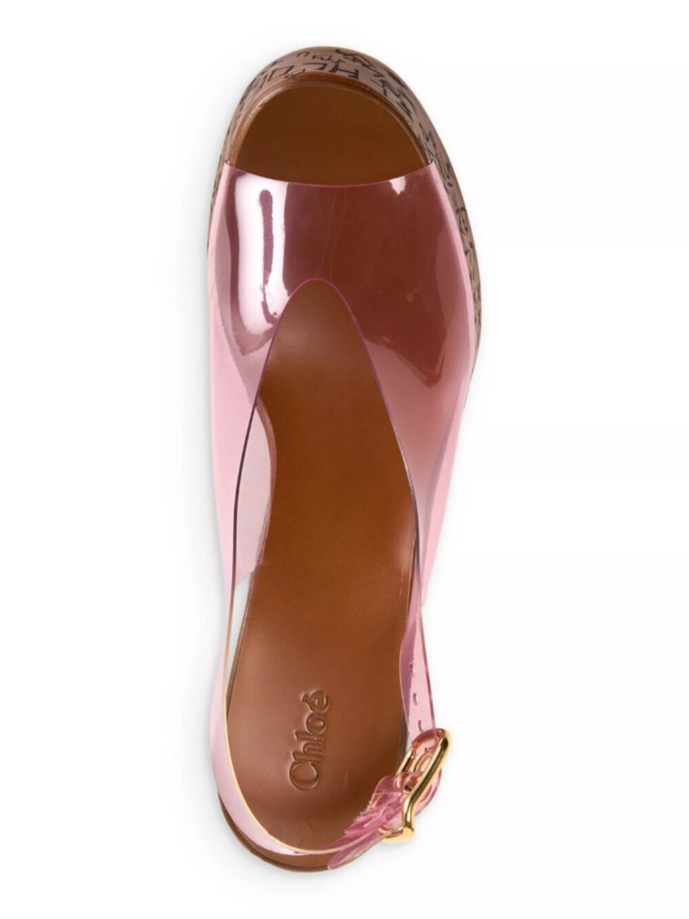 Chloe Maxime Platform Wedge Sandal PVC Clear Pink NWT $1090 - Picture 4 of 16